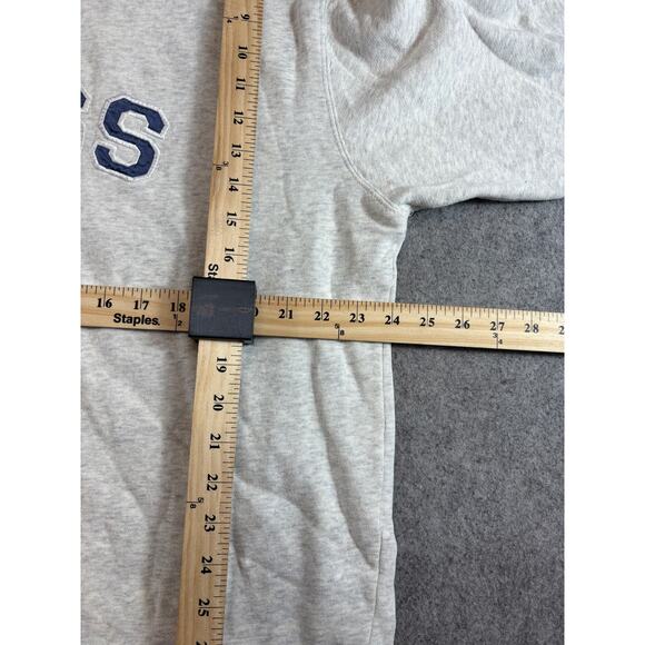 Vintage 90s Guess V Neck Sweatshirt Mens Medium Gray Embroidered Logo Relaxed - Picture 5 of 5